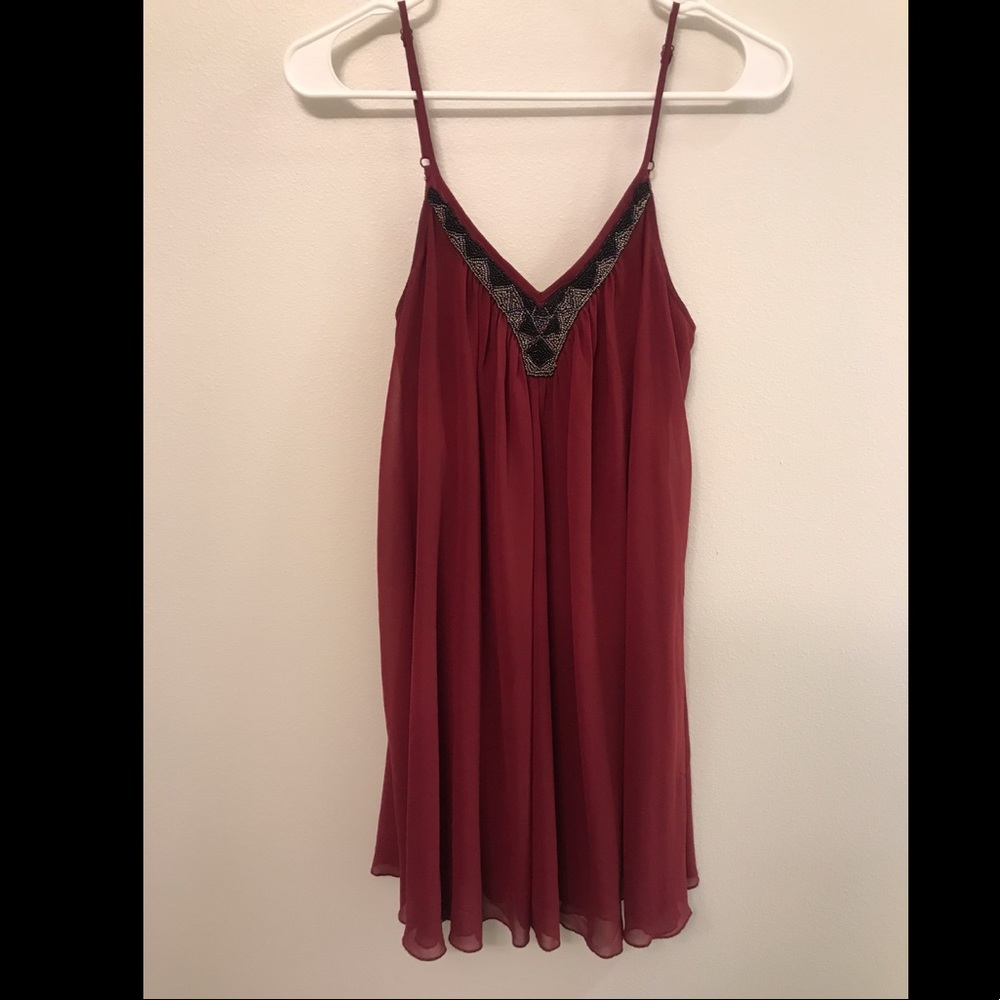 Express | Maroon beaded dress